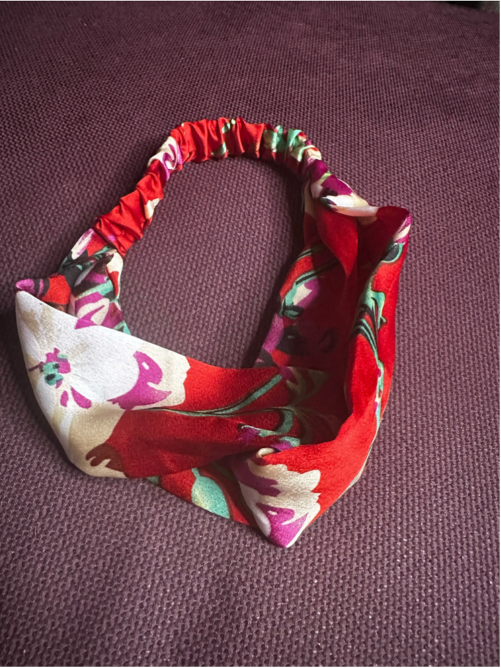 Red White Floral Headband